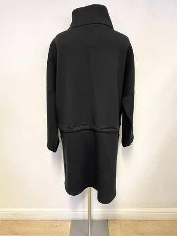 SPORTALM BELLARIA BLACK WITH ROSE GOLD TRIM LONG SLEEVED COAT SIZE 10