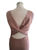 SIX STORIES DUSKY PINK SATIN OPEN BACK LONG SLIP DRESS SIZE 10