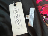 BRAND NEW NIGHTINGALES RED,PINK & PURPLES FLORAL PRINT STRETCH JERSEY DRESS  SIZE 18