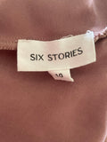SIX STORIES DUSKY PINK SATIN OPEN BACK LONG SLIP DRESS SIZE 10