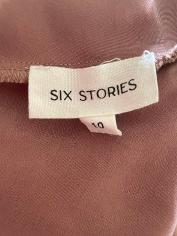 SIX STORIES DUSKY PINK SATIN OPEN BACK LONG SLIP DRESS SIZE 10