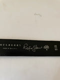 VINTAGE MULBERRY ROGER SAUL BLACK LEATHER SILVER PLATE STUD FASTEN BELT SIZE 26 INCH