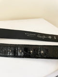 VINTAGE MULBERRY ROGER SAUL BLACK LEATHER SILVER PLATE STUD FASTEN BELT SIZE 26 INCH