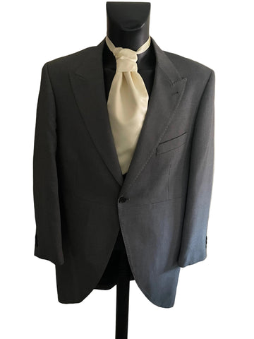 BRAND NEW TAYLOR & WRIGHT GREY MORNING SUIT & IVORY CRAVAT JACKET SIZE 46R