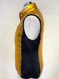 SPORTALM REVERSIBLE BLACK & WHITE PRINTED OR METALLIC GOLD PADDED GILET SIZE 14