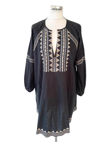 BRAND NEW MARKS & SPENCER BLACK EMBROIDERED BEACH DRESS SIZE 12