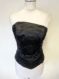 UNBRANDED BLACK LONG FISHTAIL SKIRT & STRAPLESS LACE UP CORSET TOP SIZE 8/10