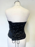UNBRANDED BLACK LONG FISHTAIL SKIRT & STRAPLESS LACE UP CORSET TOP SIZE 8/10