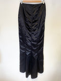UNBRANDED BLACK LONG FISHTAIL SKIRT & STRAPLESS LACE UP CORSET TOP SIZE 8/10