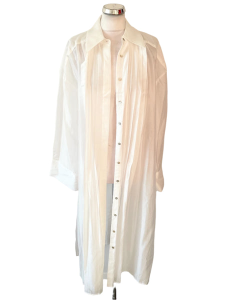 BRAND NEW  MINT VELVET WHITE LONGLINE SHEER SHIRT/ COVER UP SIZE L RRP £89