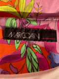MARCCAIN MULTI COLOURED FLORAL PRINT SHORT SLEEVE PENCIL DRESS SIZE N5 UK 16