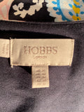 HOBBS BLACK & MULTI COLOURED PAISLEY PRINT SHORT SLEEVE MIDI DRESS SIZE 14