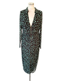 BRAND NEW SOSANDAR GREEN ANIMAL PRINT ZIP THROUGH FITTED SHIRT DRESS SIZE 14