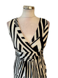 BRAND NEW DEBUT BLACK & WHITE JERSEY SLEEVELESS MAXI DRESS SIZE 10