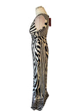 BRAND NEW DEBUT BLACK & WHITE JERSEY SLEEVELESS MAXI DRESS SIZE 10