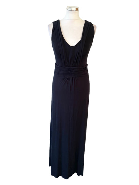 PURE COLLECTION NAVY BLUE JERSEY SLEEVELESS MAXI DRESS SIZE 10L