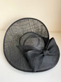 MADDOX BLACK SHAPED BRIM HATINATOR WITH BOW TRIM ON HEADBAND
