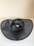 MADDOX BLACK SHAPED BRIM HATINATOR WITH BOW TRIM ON HEADBAND