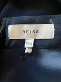 REISS SILVA NAVY BLUE HIGH NECK TAPERED LEG TIE SIDE JUMPSUIT SIZE 8