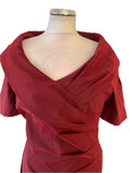 VERA MONT RUST RED COLLARED V NECK SHORT SLEEVED PENCIL DRESS  SIZE 14