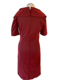 VERA MONT RUST RED COLLARED V NECK SHORT SLEEVED PENCIL DRESS  SIZE 14