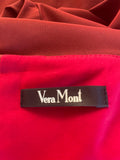 VERA MONT RUST RED COLLARED V NECK SHORT SLEEVED PENCIL DRESS  SIZE 14