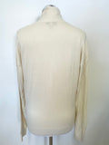 BRAND NEW REISS MILLIE ECRU/ CREAM V NECK LONG SLEEVED JUMPER SIZE S
