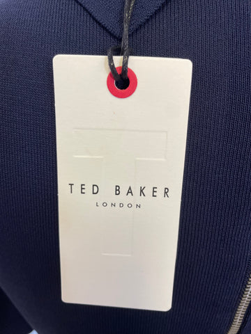 BNWT TED BAKER HILLDER NAVY POINTELLE KNIT SKATER DRESS SIZE 1 UK 8/10 RRP £175