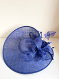 ROYAL BLUE HATINATOR WITH FEATHERS AND BOWS ON HEADBAND