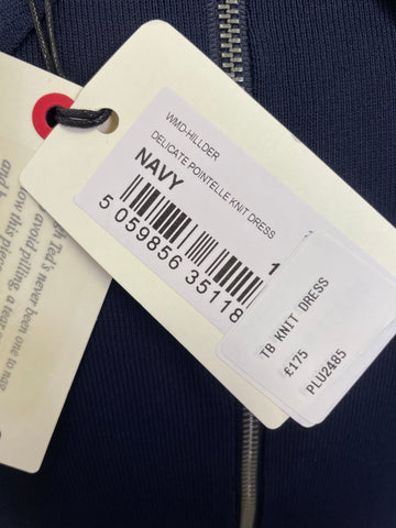BNWT TED BAKER HILLDER NAVY POINTELLE KNIT SKATER DRESS SIZE 1 UK 8/10 RRP £175