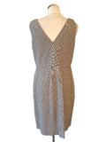 LK BENNETT JULIET DARK GREY & WHITE PINSTRIPE SLEEVELESS PENCIL DRESS  SIZE 14