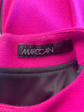 MARCCAIN RASPBERRY PINK SHORT SLEEVED PEPLUM TRIM PENCIL DRESS SIZE N4 UK 14/16