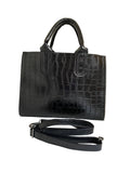 BRAND NEW MODA IN PELLE BLACK MOC CROC ZOLA TOTE /SHOULDER BAG