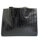 BRAND NEW MODA IN PELLE BLACK MOC CROC ZOLA TOTE /SHOULDER BAG