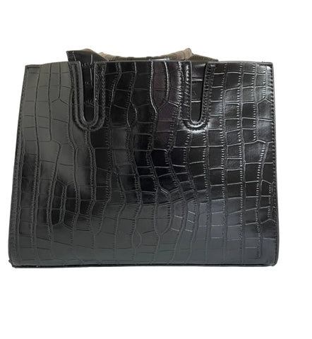 BRAND NEW MODA IN PELLE BLACK MOC CROC ZOLA TOTE /SHOULDER BAG