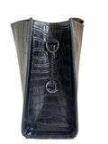BRAND NEW MODA IN PELLE BLACK MOC CROC ZOLA TOTE /SHOULDER BAG