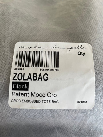 BRAND NEW MODA IN PELLE BLACK MOC CROC ZOLA TOTE /SHOULDER BAG