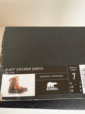 BRAND NEW SOREL TAN SUEDE LACE UP GLACY EXPLORER SHORTIE SNOW BOOTS SIZE 5/