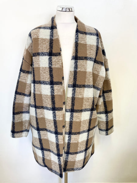BRAND NEW MARKS & SPENCER NATURAL MIX  COLLARLESS UNLINED JACKET SIZE 16