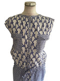 SOMERSET BY ALICE TEMPERLEY BLUE & WHITE ROPE PRINT JUMPSUIT SIZE 10