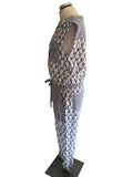 SOMERSET BY ALICE TEMPERLEY BLUE & WHITE ROPE PRINT JUMPSUIT SIZE 10