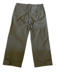 TOMMY HILFIGER KHAKI WIDE LEG CROPPED TROUSERS SIZE 4 UK 8