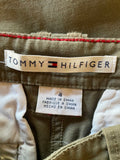 TOMMY HILFIGER KHAKI WIDE LEG CROPPED TROUSERS SIZE 4 UK 8