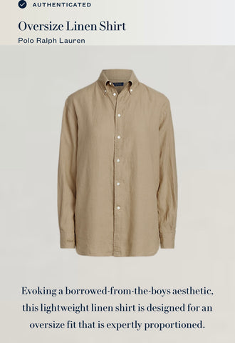 BRAND NEW RALPH LAUREN POLO CAMEL LINEN SHIRT SIZE S/P