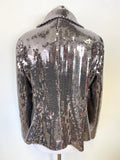 BRAND NEW PLANET SILVER SEQUINNED COLLARED SPECIAL OCCASION JACKET SIZE 16
