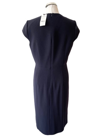 BRAND NEW LK BENNETT SUZETTE SLOANE BLUE ZIP FRONT PENCIL DRESS SIZE 14