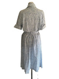 LIBERTY 100% COTTON BLUE & WHITE DITSY FLORAL PRINT BELTED MIDI DRESS SIZE 16