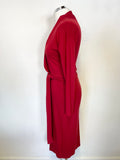 LK BENNETT RED LONG SLEEVED JERSEY WRAP DRESS SIZE 8