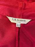 LK BENNETT RED LONG SLEEVED JERSEY WRAP DRESS SIZE 8