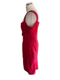 COAST RED SLEEVELESS BUCKLE TRIM PENCIL DRESS SIZE 14 & LONG SLEEVE SHRUG